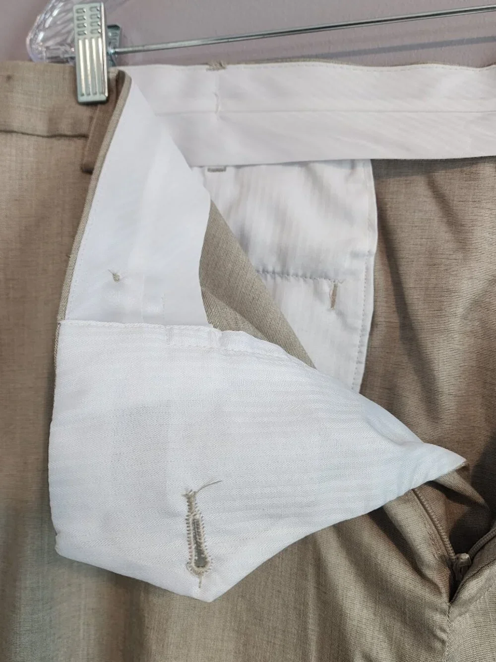 2/$15 Savane Men's Beige Dress Pants - Size 42x30